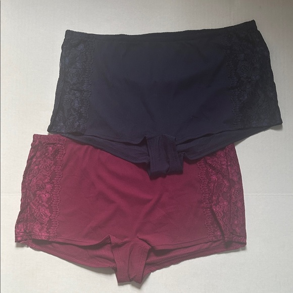 Torrid ribbed lace panel boyshort panty lot of 2 size 2X - Picture 1 of 4